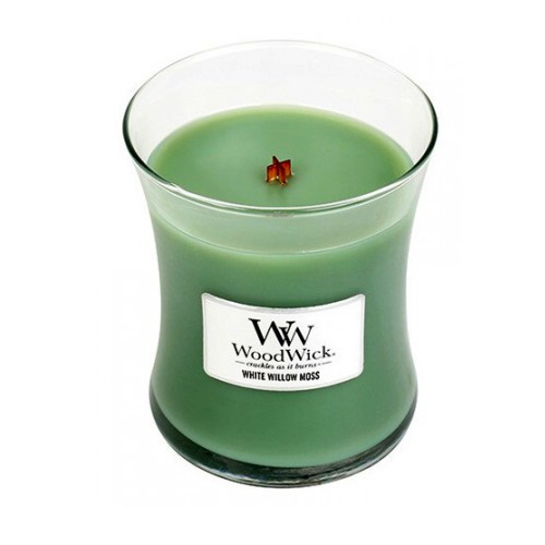 WoodWick Vonná svíčka váza White Willow Moss 275 g