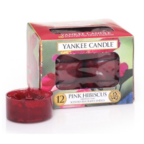 Yankee Candle Aromatické čajové svíčky Růžový ibišek (Pink Hibiscus) 12 x 9,8 g