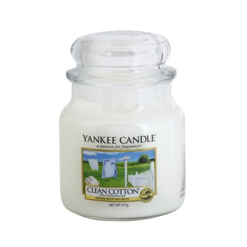 Yankee Candle Vonná svíčka Classic střední Čistá bavlna (Clean Cotton) 411 g