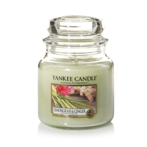 Yankee Candle Vonná svíčka Classic střední Citrónová tráva a zázvor (Lemongrass & Ginger) 411 g