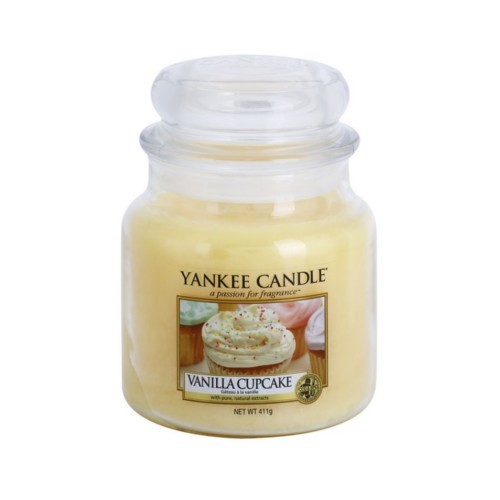 Yankee Candle Vonná svíčka Classic střední Vanilkový košíček (Vanilla Cupcake) 411 g