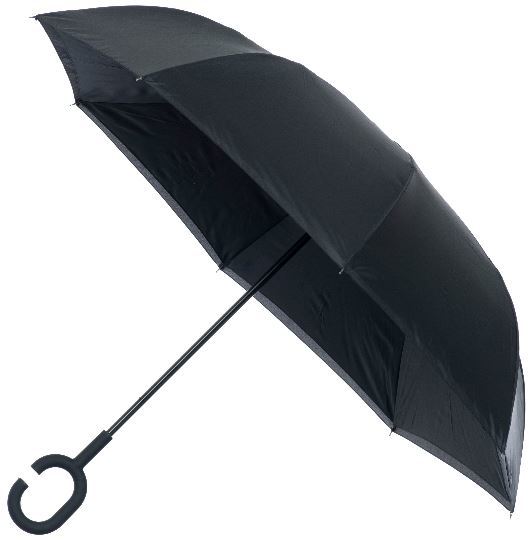 Blooming Brollies Dámský deštník Inside out Plain Black Umbrella EDIOBB