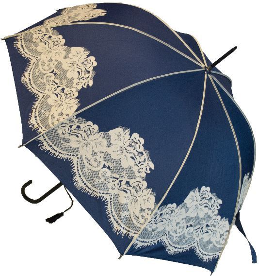 Blooming Brollies Dámský holový deštník Navy Vintage lace BCSVN