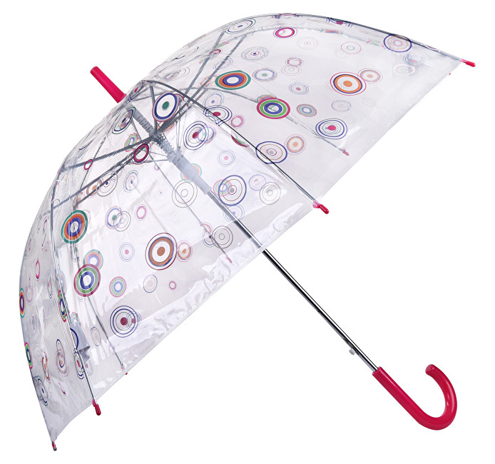 Blooming Brollies Dámský průhledný holový deštník Basics Clear Circles 12036