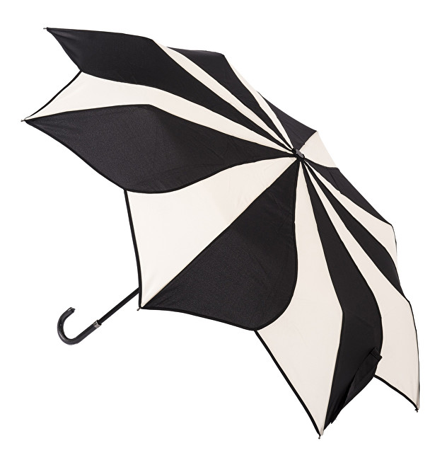 Blooming Brollies Dámský skládací deštník Black and Cream Swirl EDFSWBC