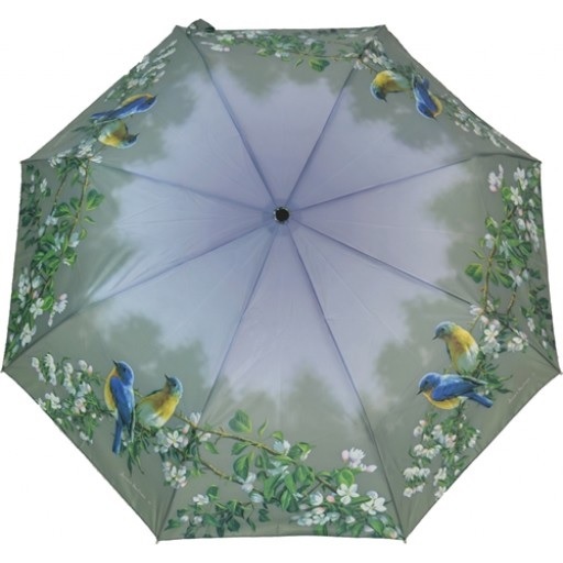 Blooming Brollies Dámský skládací mechanický deštník Artbrollies Blue Birds ARFBB