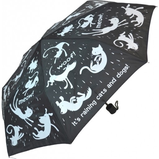 Blooming Brollies Dámský skládací mechanický deštník Everyday Raining Cats & Dogs EDFRCD