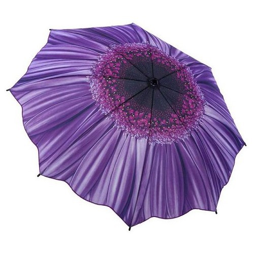 Blooming Brollies Dámský skládací plně automatický deštník Galleria Purple Daisy Floral GFFPD