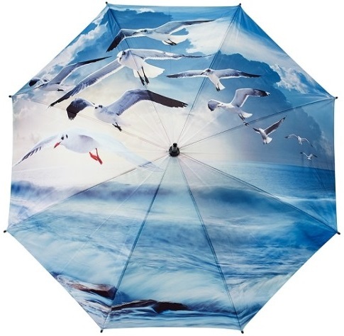 Blooming Brollies Dámský skládací plně automatický deštník Galleria Seagulls GBFSEA
