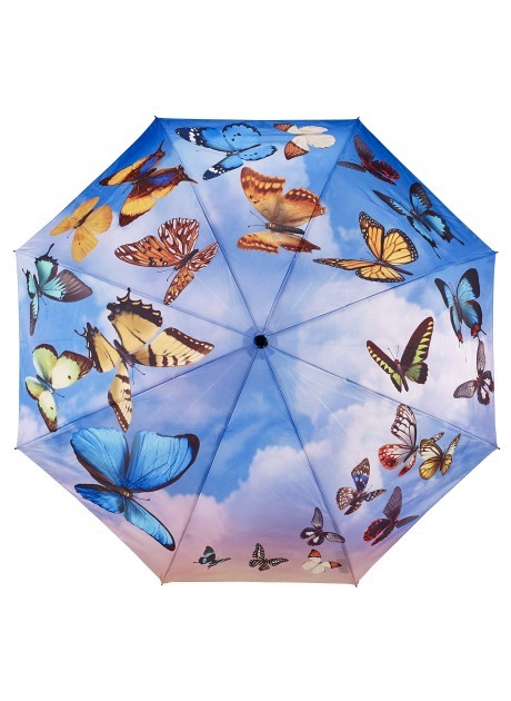 Blooming Brollies Dámský skládací plně automatický deštník Galleria Swirling Butterflies GBFSB