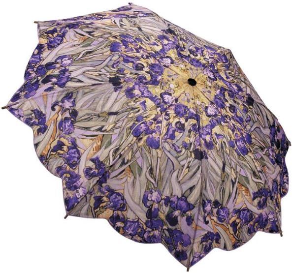 Blooming Brollies Dámský skládací plně automatický deštník Van Goghs Irises GAFIR Blooming Brollies