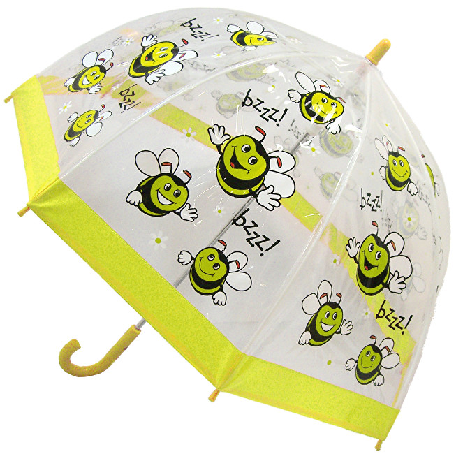 Blooming Brollies Dětský průhledný holový deštník Buggz Kids Stuff Happy Bee BUBEE