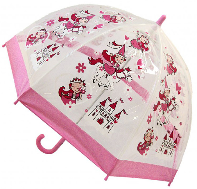 Blooming Brollies Dětský průhledný holový deštník Buggz Kids Stuff Princess BUPRIN