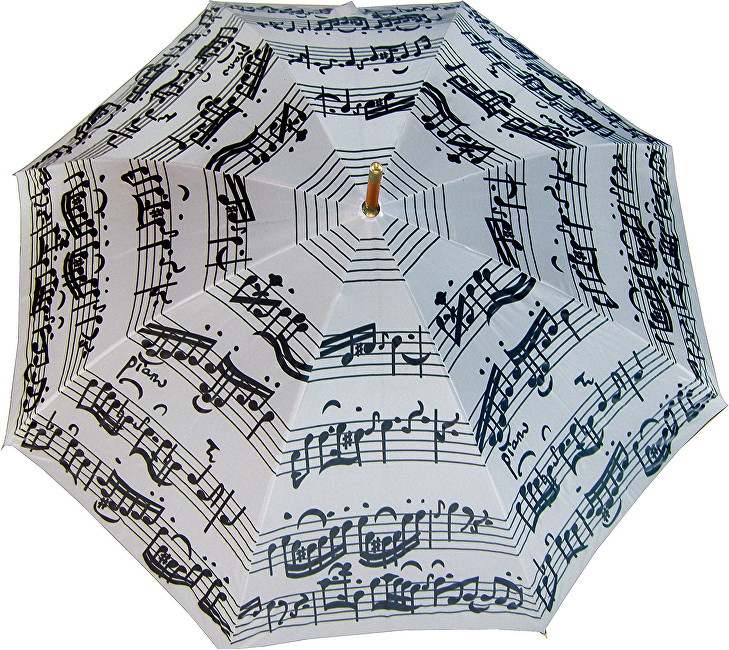 Blooming Brollies Holový deštník White Music Notes LRWP877/MM
