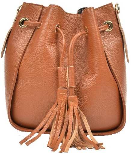 Carla Ferreri Kožená kabelka AW18CF1400 Cognac Carla Ferreri