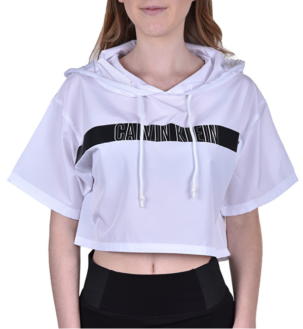 Calvin Klein Dámská mikina Cropped Hodie KW0KW00717-143 PVH White M