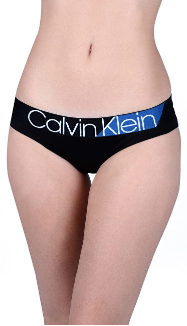 Calvin Klein Dámské kalhotky Bikini Black W/Commodore blue QF4938E-001 S