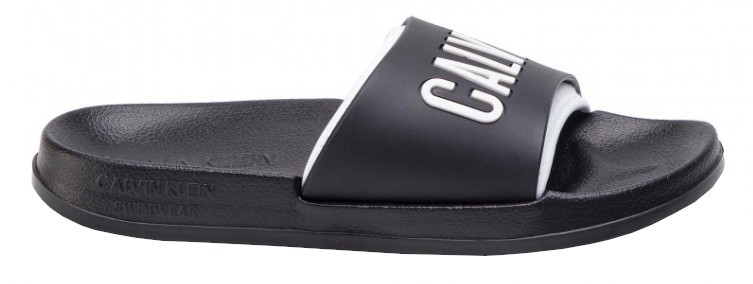 Calvin Klein Dámské pantofle Slide KW0KW00779-930 Black/White Lg 35-36