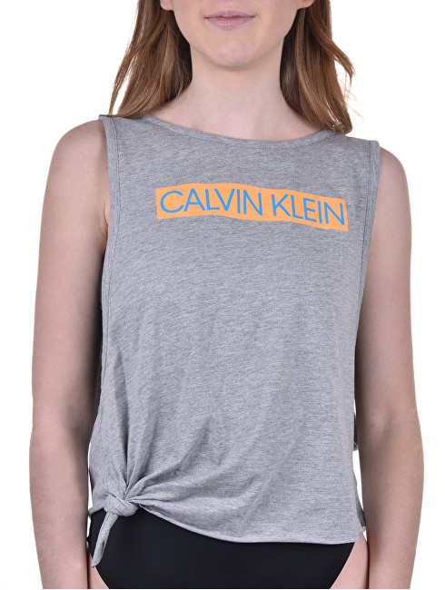 Calvin Klein Dámské triko Side Knot Tank KW0KW00698-033 Grey Heather S