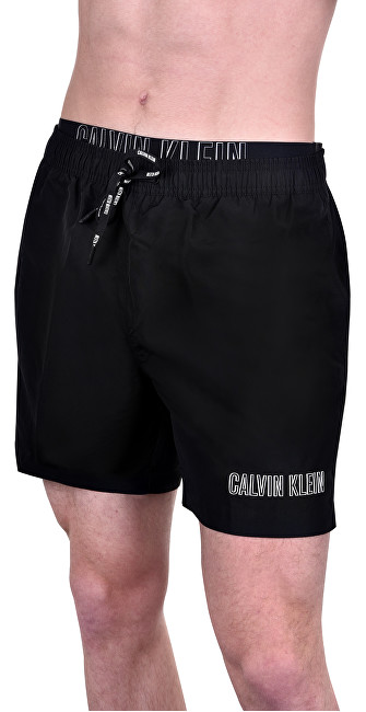 Calvin Klein Pánské koupací kraťasy Medium Double Waistband KM0KM00300-001 Black M