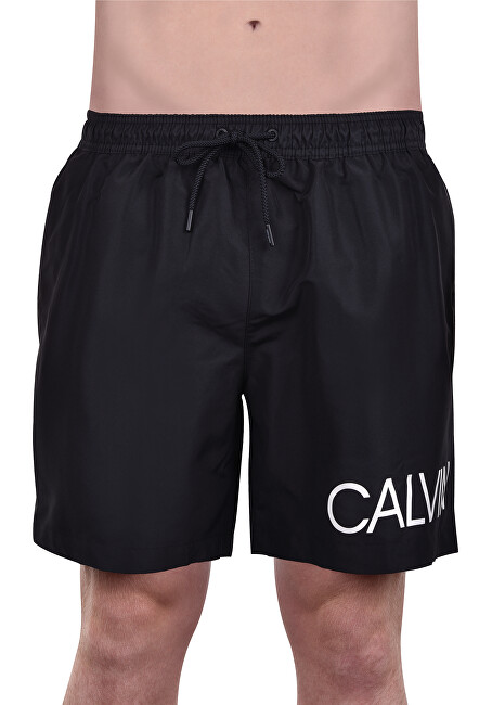 Calvin Klein Pánské koupací kraťasy Medium Drawstring KM0KM00303-001 Black L