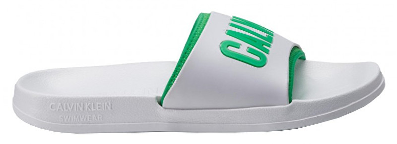 Calvin Klein Pánské pantofle Slide KM0KM00376-100 White 45-46