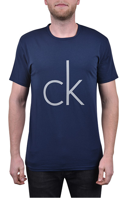 Calvin Klein Pánské triko CK Sleep Cotton S/S Crew Neck NB1164E-8SB Blue Shadow M