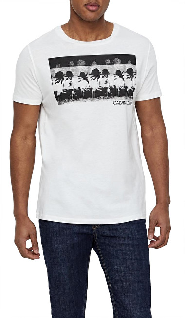 Calvin Klein Pánské triko Relaxed Crew Tee KM0KM00320-100 White L