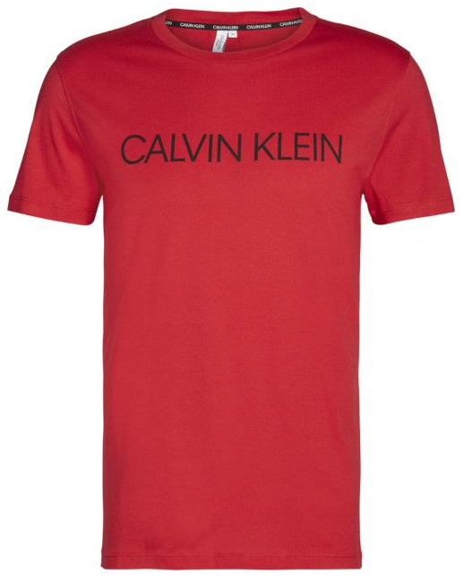 Calvin Klein Pánské triko Relaxed Crew Tee KM0KM00328-654 Lipstick Red L