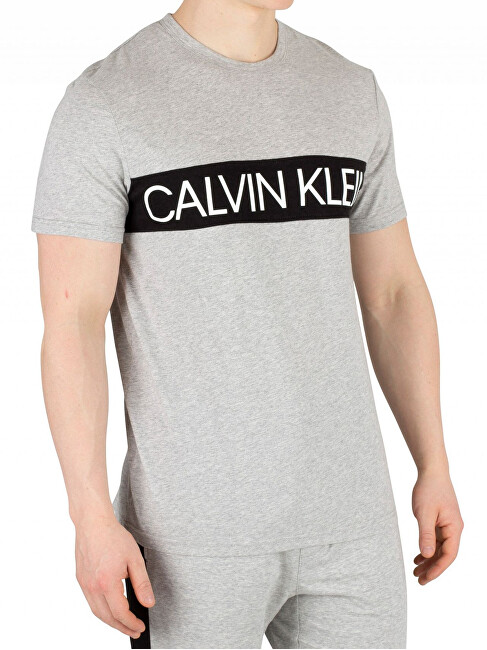 Calvin Klein Pánské triko S/S Crew Neck NM1656E-080 Grey Heather L