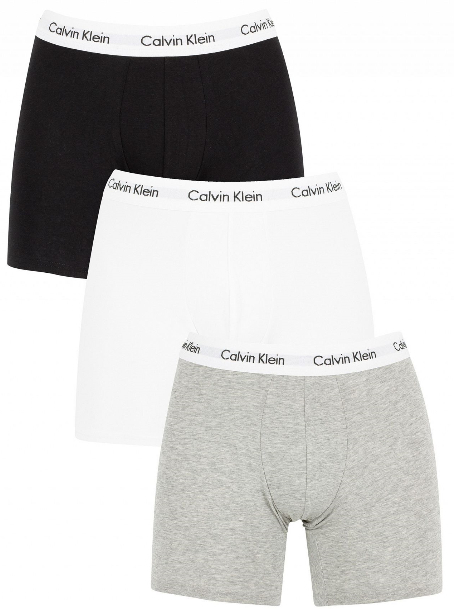 Calvin Klein Sada boxerek Cotton Stretch 3P Boxer Brief NB1770A-MP1 Black,White,Grey Heather XL