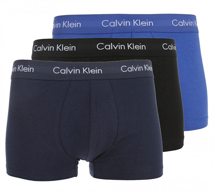Calvin Klein Sada boxerek Cotton Stretch 3P Lr Trunk U2664G-4KU Blue Shadow/Cobalt Water/Black M