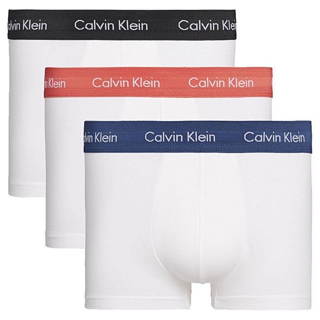 Calvin Klein Sada boxerek Low Rise Trunk 3P U2664G-WZQ White w.Black/Cayenne/Airforce L