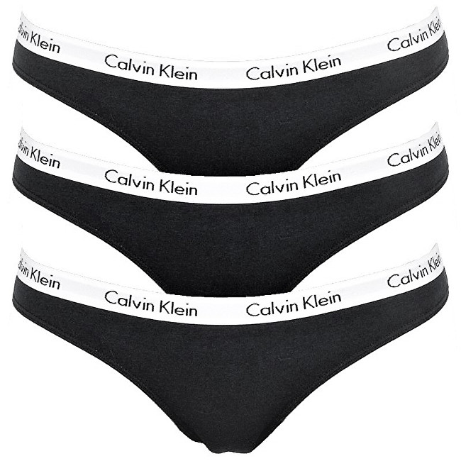 Calvin Klein Sada dámských kalhotek Carousel Womens 3pk Thong QD3587E-001 Black L