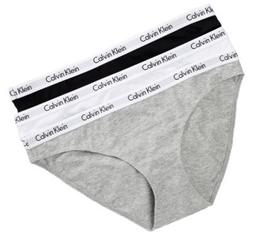 Calvin Klein Sada dámských kalhotek QD3588E-999 BLACK/WHITE/GREY M