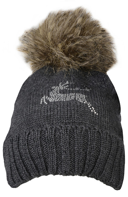 CAPU Zimní čepice s bambulí Dark Gray 649-A
