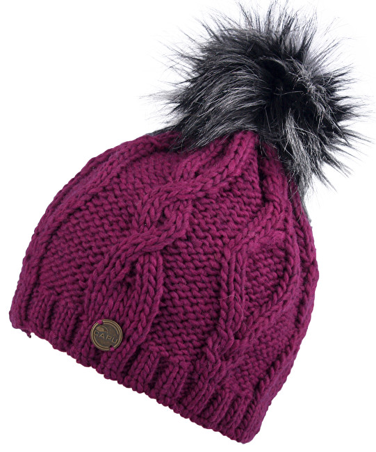 CAPU Zimní čepice s bambulí Purple 343-C