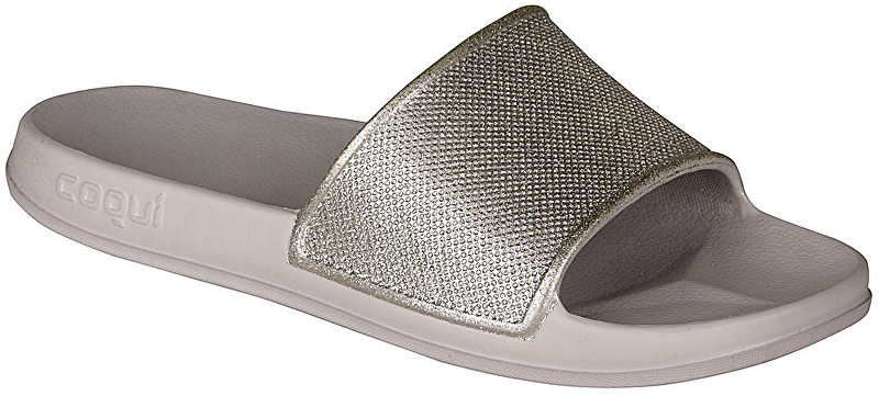 Coqui Dámské pantofle Tora Khaki Grey/Silver Glitter 7082-301-4600 39