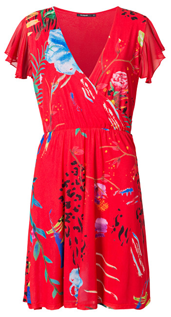 Desigual Dámské šaty Vest Miranda Rojo Roja 19SWVK97 3061 XL