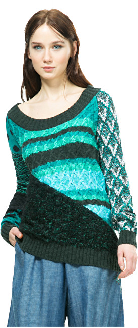 Desigual Dámský svetr Marina Verde Aventura 67J21Y4 4034 M