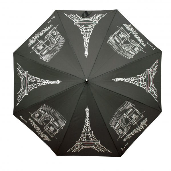 Doppler Dámský holový vystřelovací deštník Flex AC Paris- černý 740765P