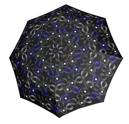 Doppler Dámský skládací automatický deštník Fiber Magic Sofia černo-modrá 7441465SA01