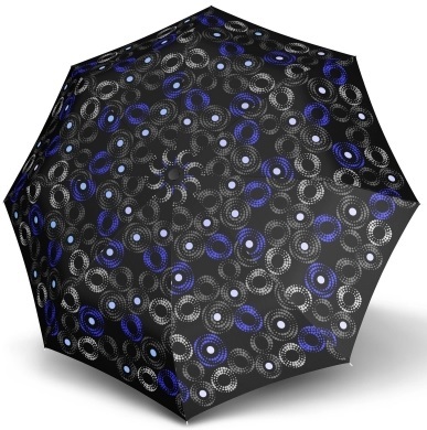 Doppler Dámský skládací automatický deštník Fiber Magic Sofia černo-modrá 7441465SA01