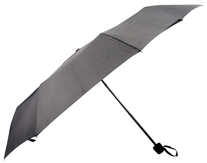 Doppler Dámský skládací mechanický deštník HIT šedočerný s kostičkou 700167P03