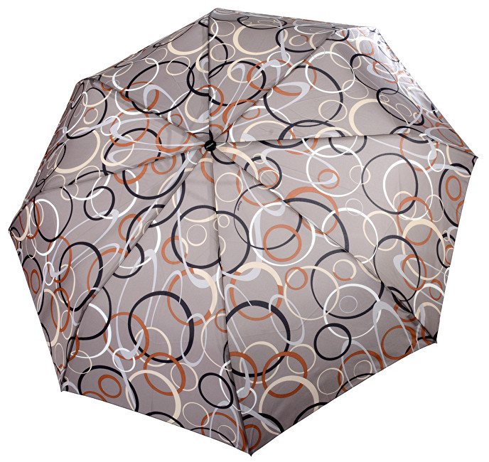 Doppler Dámský skládací plně automatický deštník Fiber Magic Graphic - hnědý s lístky 7441465G22-3