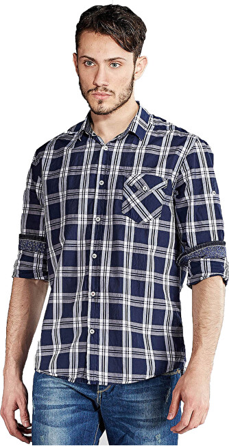 Edward Jeans Pánská košile Denim Shirts Chequered 16.1.1.03.012 M