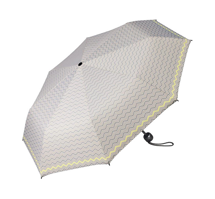 Esprit Dámský skládací deštník Mini Basic printed šedý se žlutým okrajem