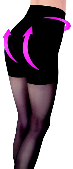 Evona Dámské punčochové kalhoty se zeštíhlujícím a push up efektem LARA černé-999 164-108