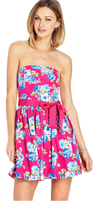 Forever 21 Dámské šaty Garden Party Tube Dress-růžová S