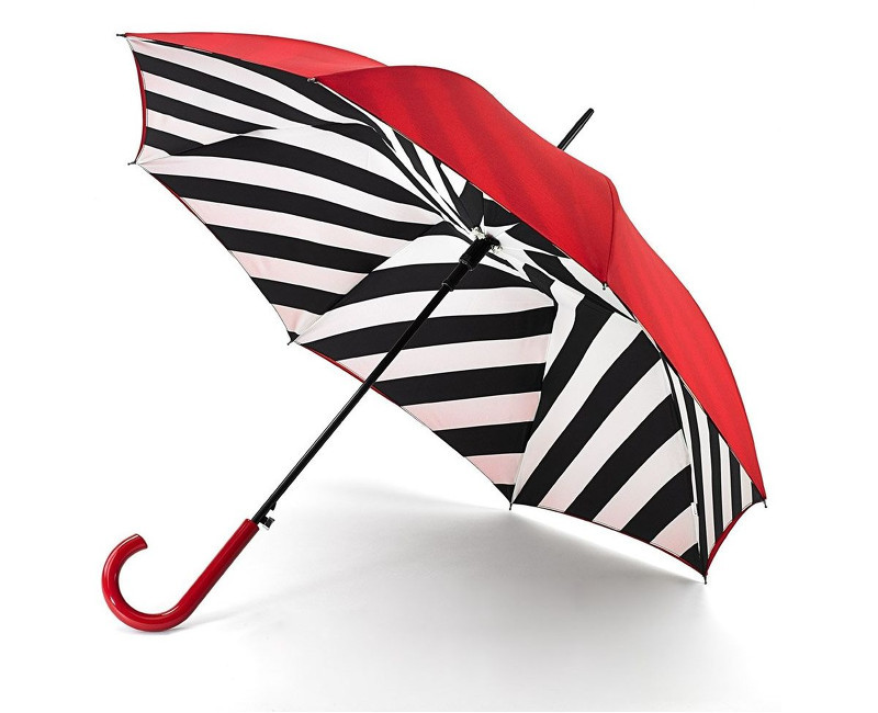 Fulton Dámský holový deštník Lulu Guinness LG Bloomsbury 2 Diagonal Stripe L723